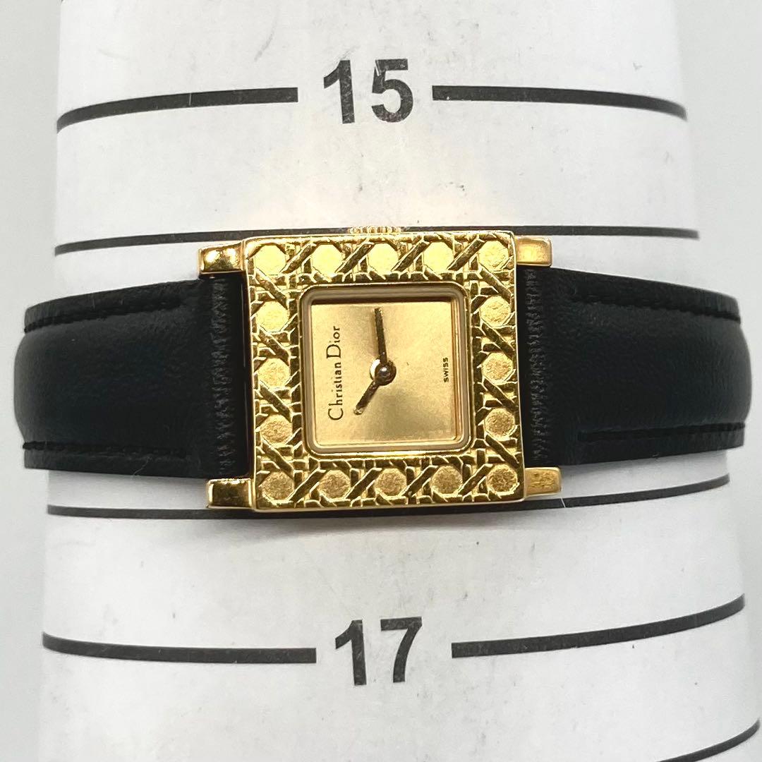 【稼動】 ディオール 腕時計 D60-150 QZ ゴールド文字盤 希少ベゼル