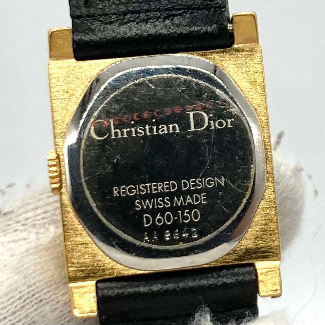 【稼動】 ディオール 腕時計 D60-150 QZ ゴールド文字盤 希少ベゼル