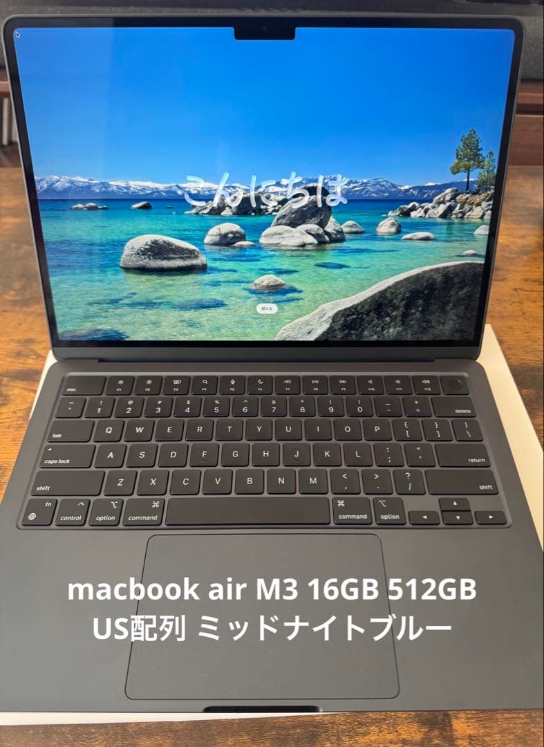 macbook air M3 16GB 512GB US配列 ミッドナイトブルー