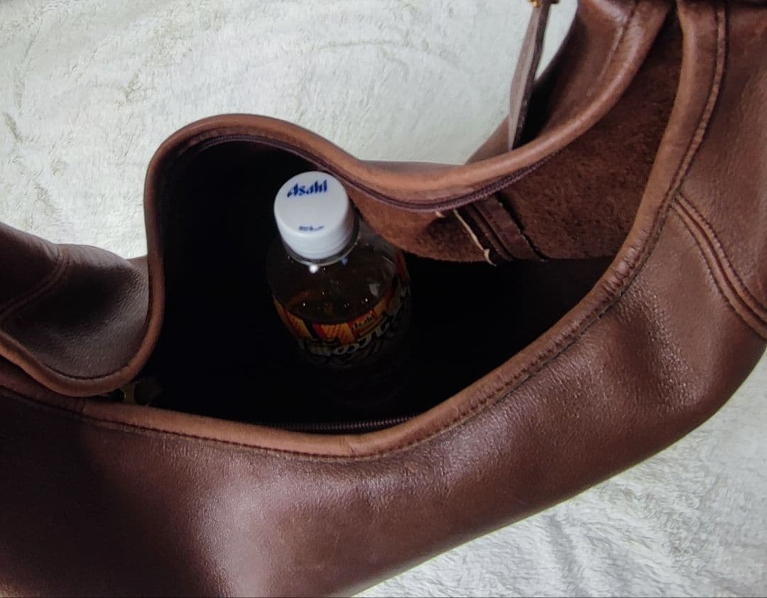 USA製OLD COACHハーフムーンワンショルダーバッグブラウン本革メンズ可