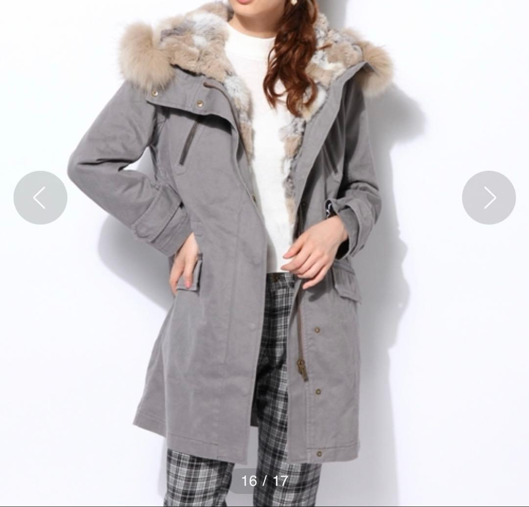 ダイアグラム　グレースコンチネンタル ラビットファーライナー付きモッズコート