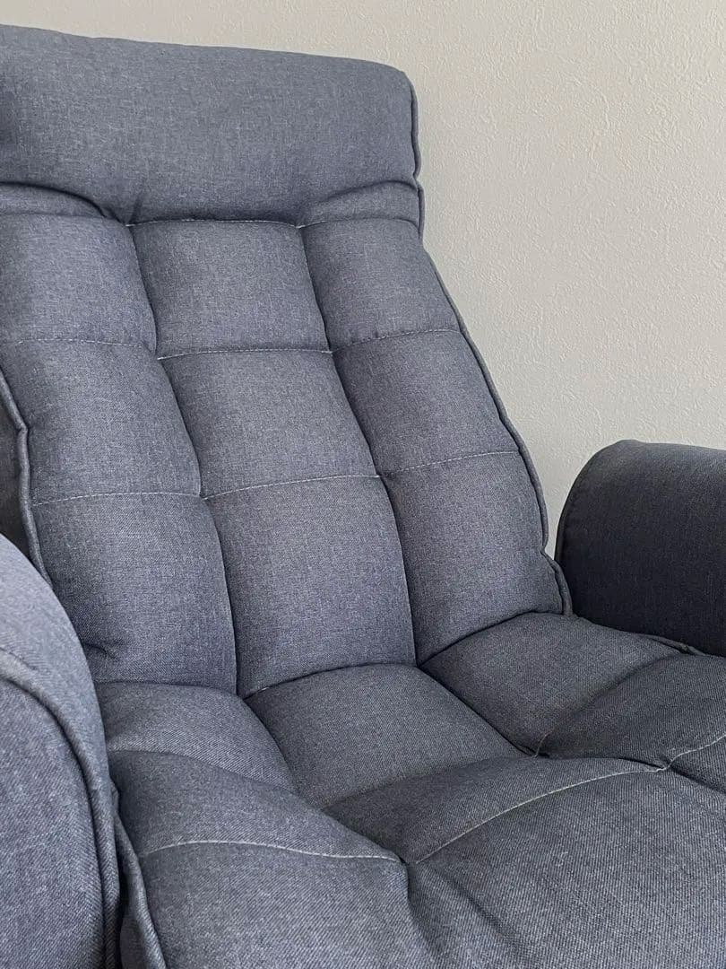 送料込】アイリスオーヤマ 回転ファブリックチェア 椅子　ネイビー FAC-KHB