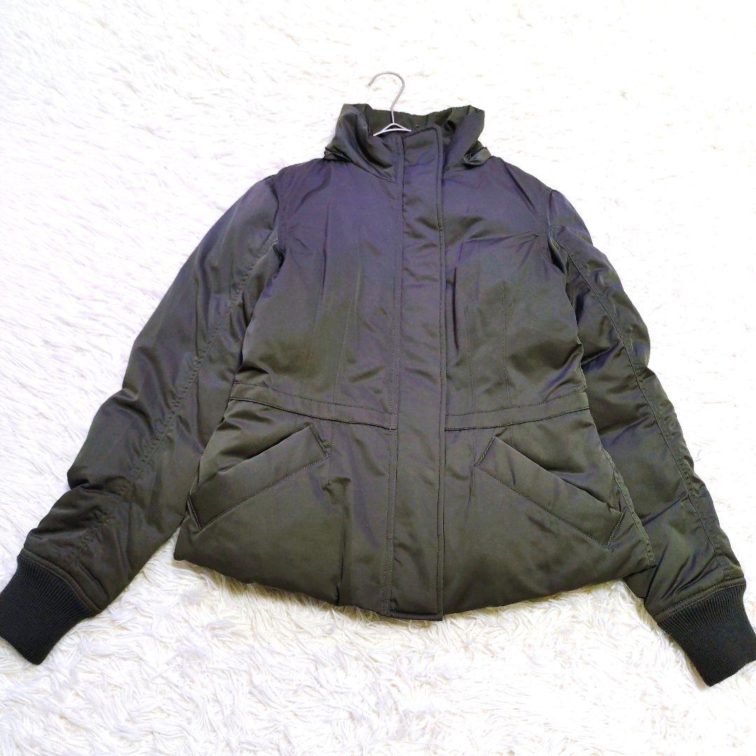 【タグ付き】セオリー　リアルファー付き　ダウンジャケット　緑系　カーキ　S