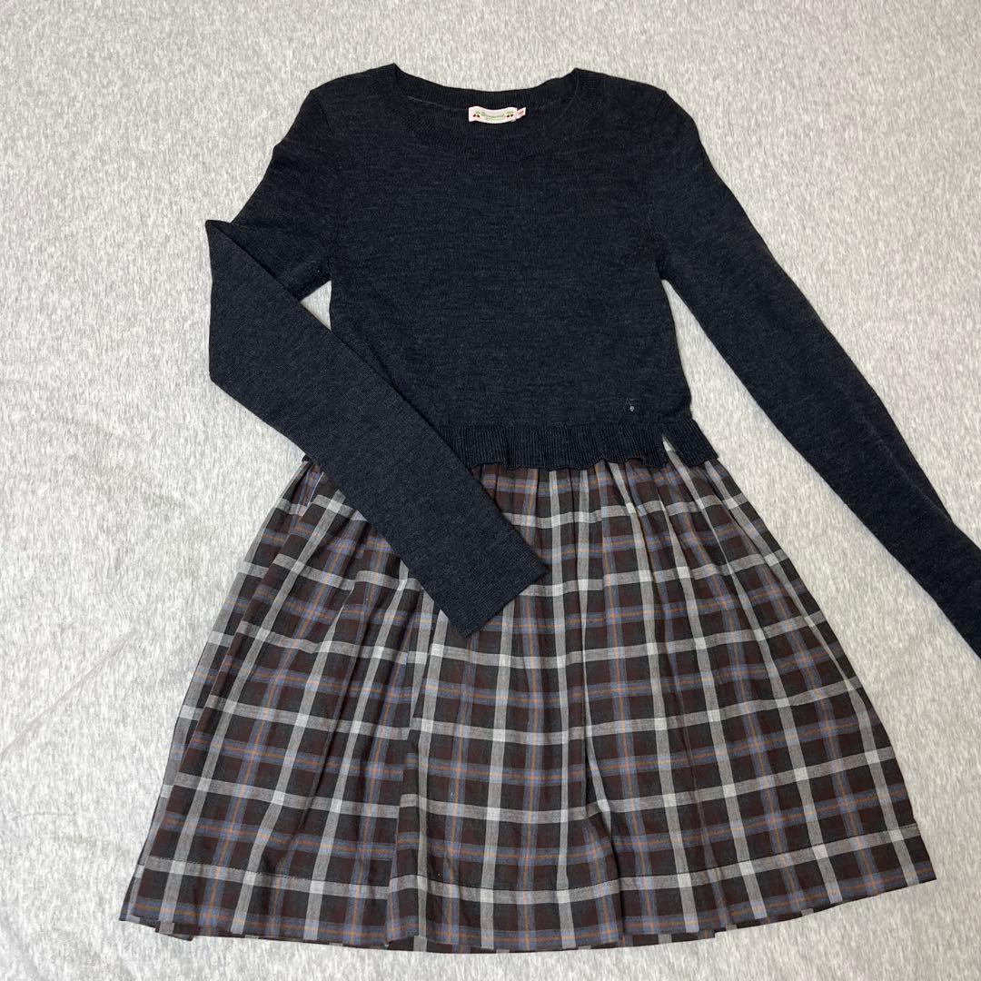 Bonpoint グレー 長袖ワンピース 14A