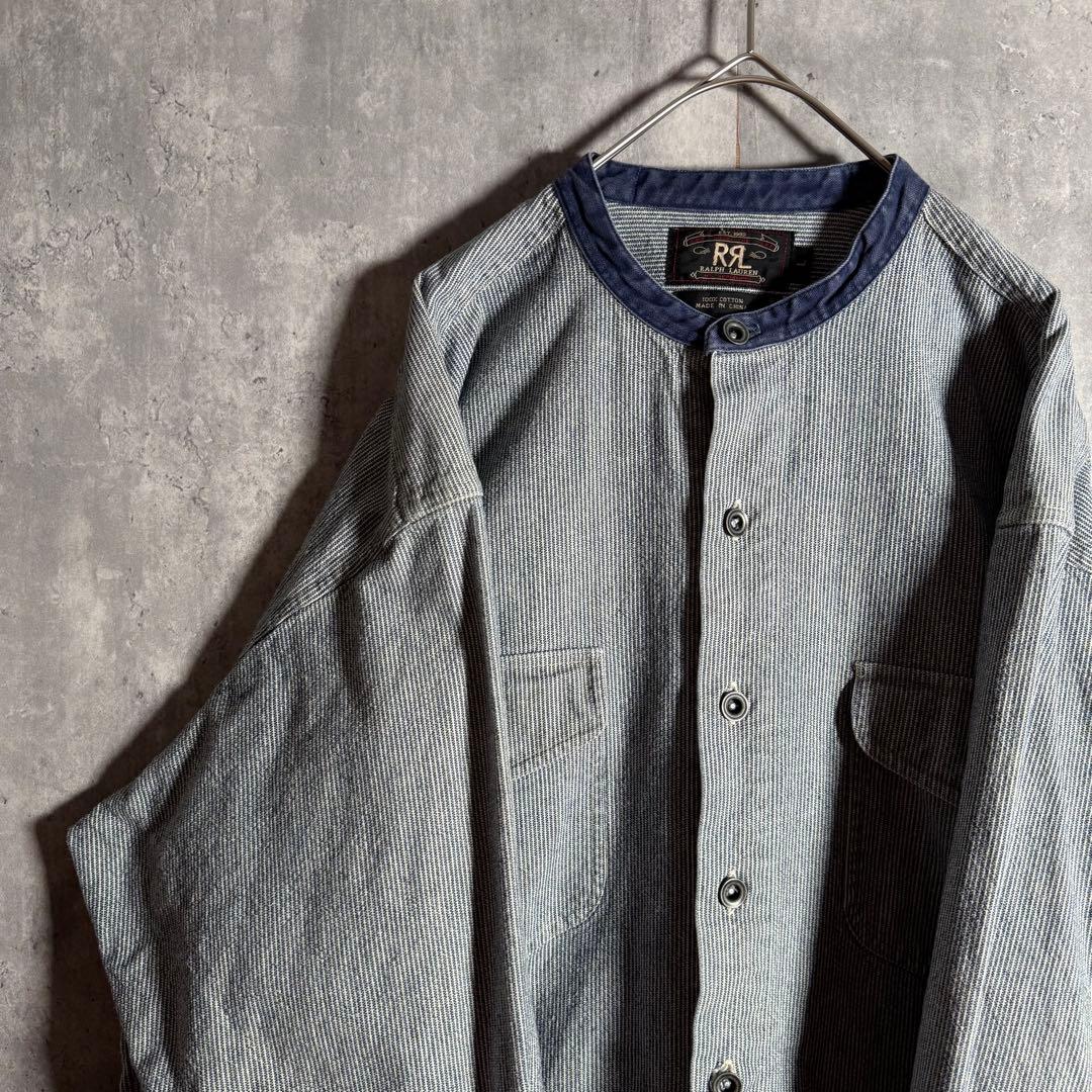 ⭐️希少⭐️RRL ダブルアールエル シャツジャケット 90s バンドカラー L