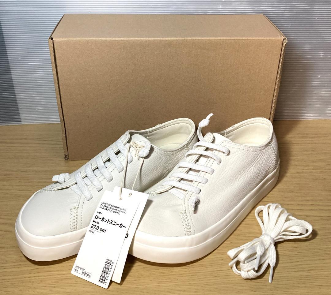 未使用　MUJI Labo × CAMPER　レザースニーカー　27cm　白