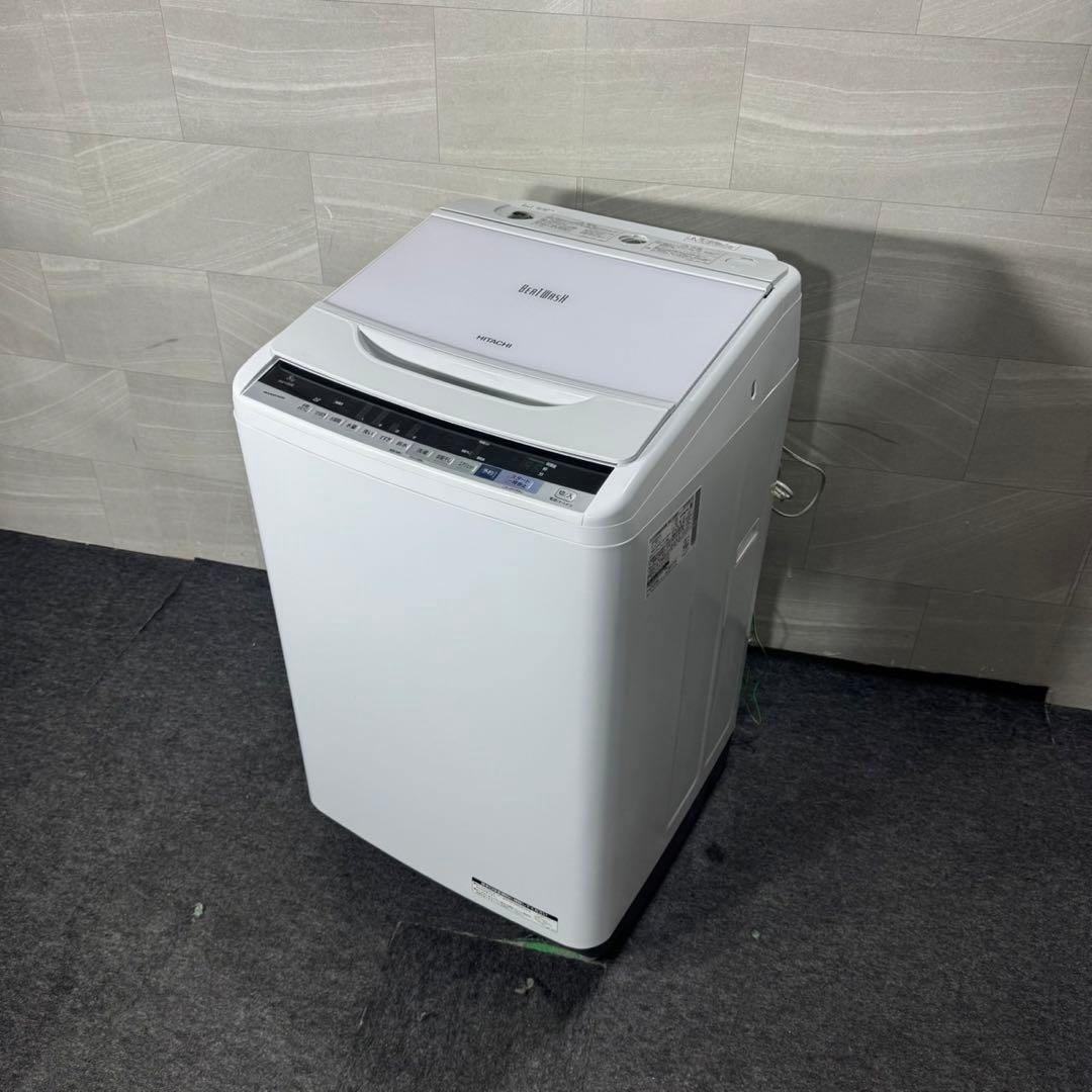 HITACHI 全自動洗濯機 ビートウォッシ 8kg ガラストップ d5000