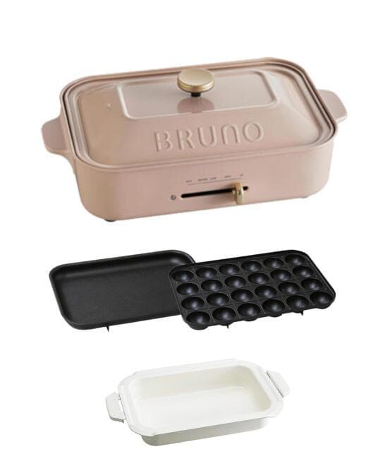 BRUNO コンパクトホットプレート ピンクベージュ&専用セラミックコート鍋
