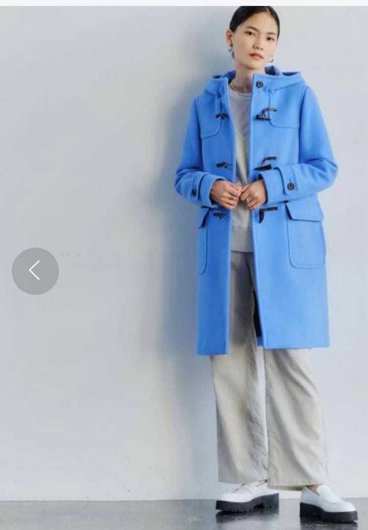 グリーンレーベルリラクシング　青いダッフルコート 良品