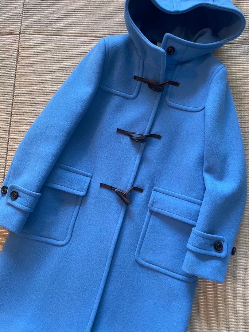 グリーンレーベルリラクシング　青いダッフルコート 良品