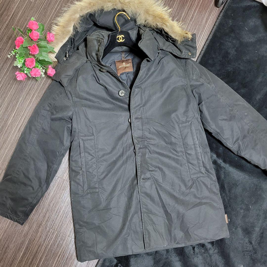 モンクレール　モッズコート　ロング　ダウン　ジャケット　ファー付き　ブルゾン