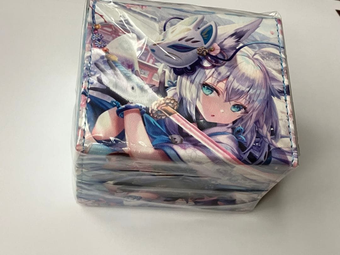 ミッドナイトブルー　ホロライブ　白上フブキ　合皮製デッキケース