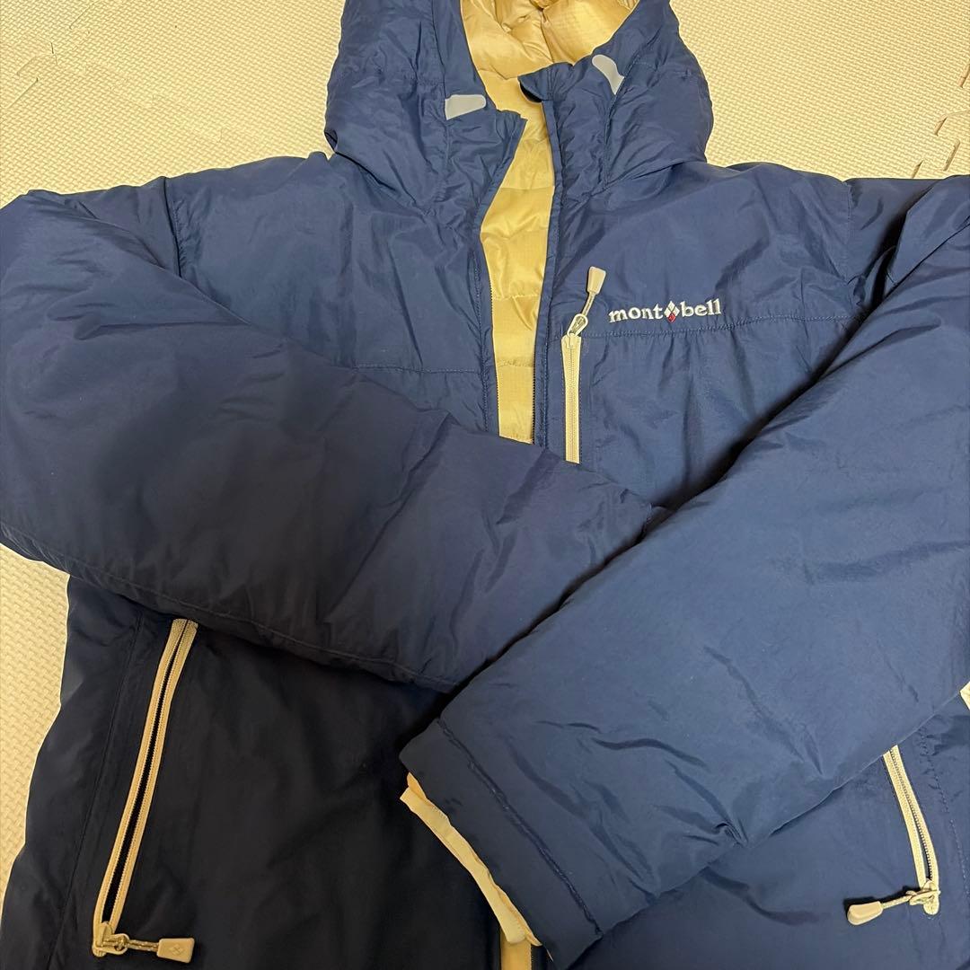 モンベル　コロラドパーカ　ダウンジャケット　M　ベージュ　ネイビー　紺