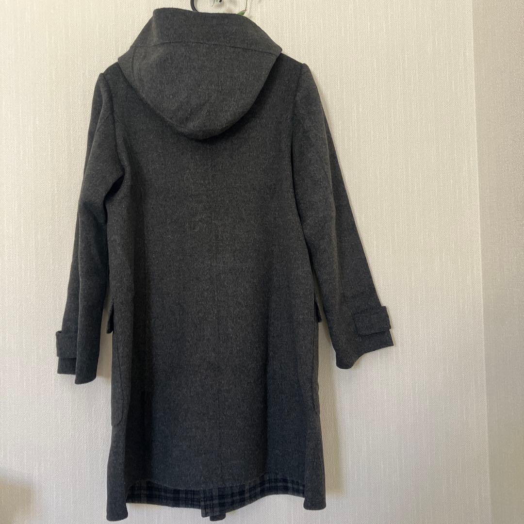 ほぼ未使用♡ 23区　ダッフルコート　裏チェック柄　グレー両サイドポケット付き♡