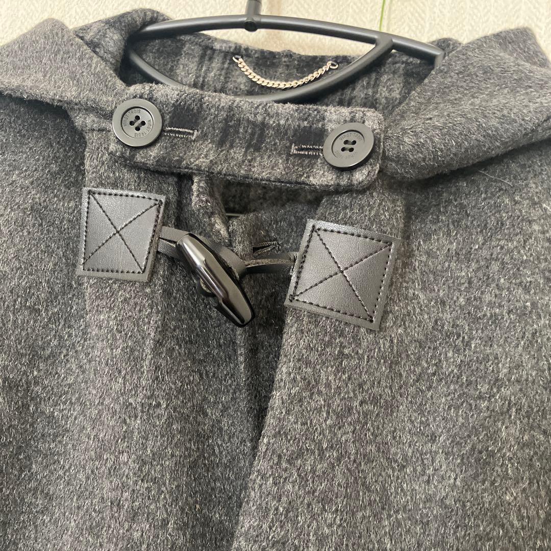 ほぼ未使用♡ 23区　ダッフルコート　裏チェック柄　グレー両サイドポケット付き♡