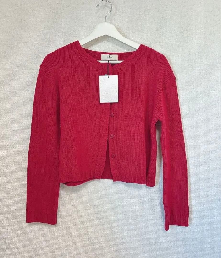 完売品✨タグ付ohotoro Hidden Crop Cardigan red