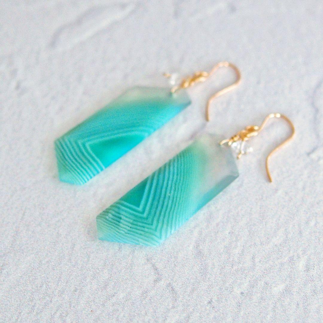 Kaya様　グリーンバンデッドオニキス　チャーム　14kgf　他4点