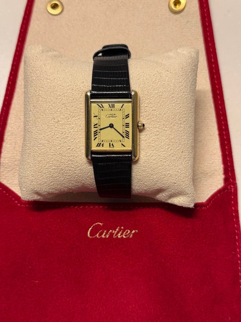 Cartier レクタングル 時計 ゴールド