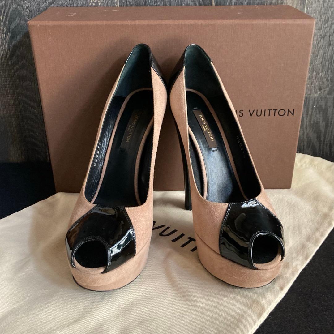 いちご LOUIS VUITTON 新品同様 パンプス 厚底 バイカラー