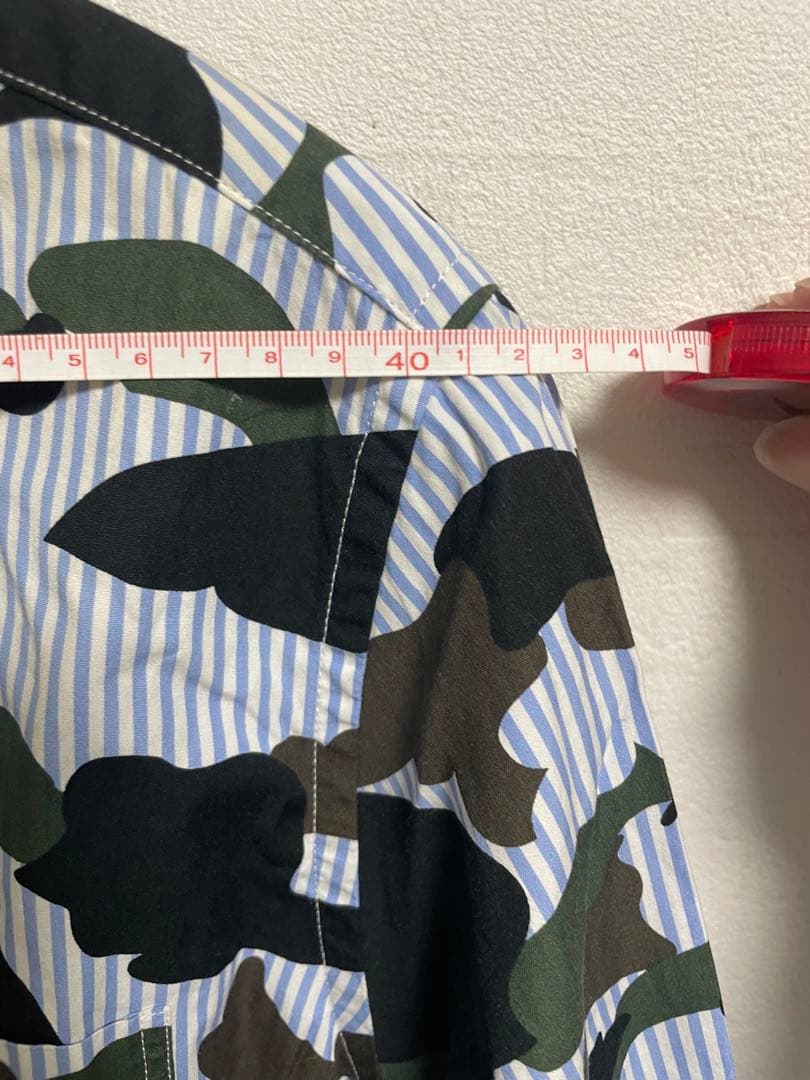 #アベイシングエイプ 迷彩柄ストライプシャツ Mサイズ