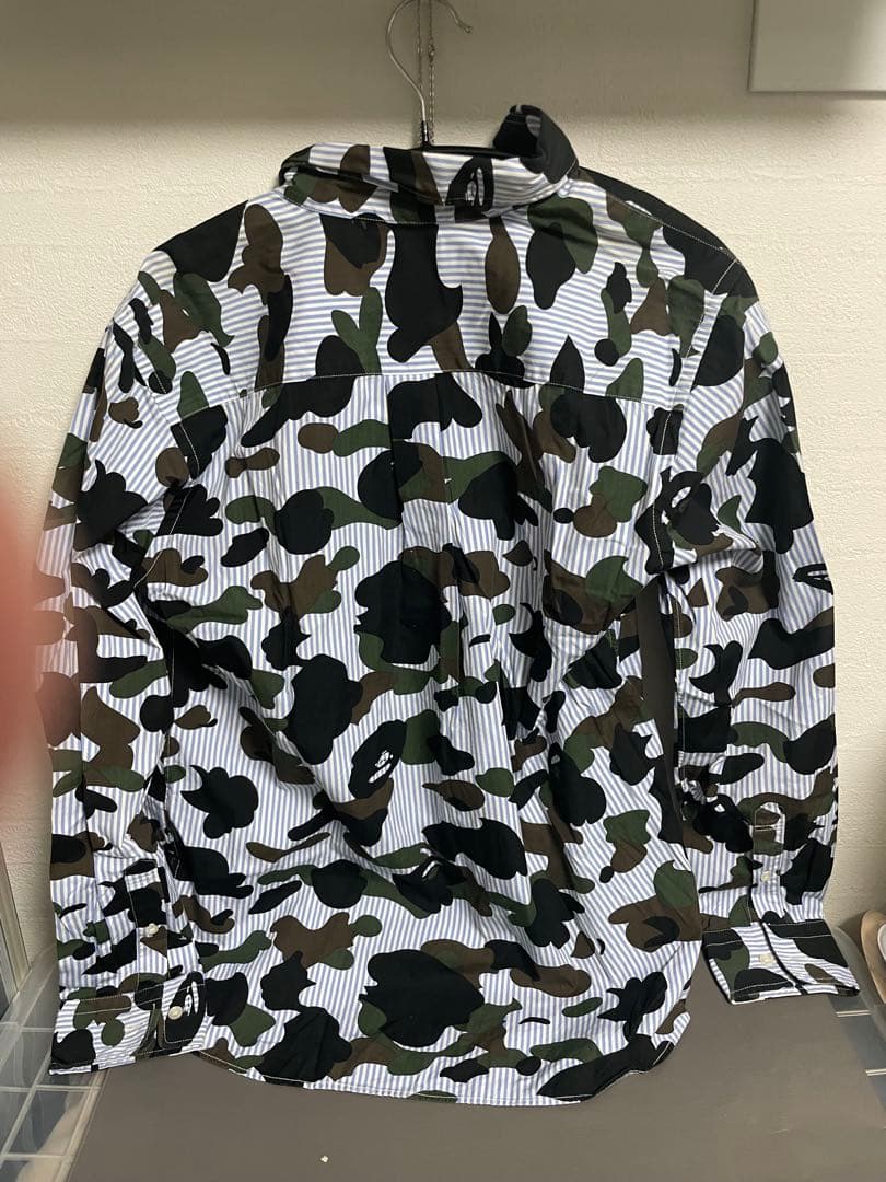 #アベイシングエイプ 迷彩柄ストライプシャツ Mサイズ