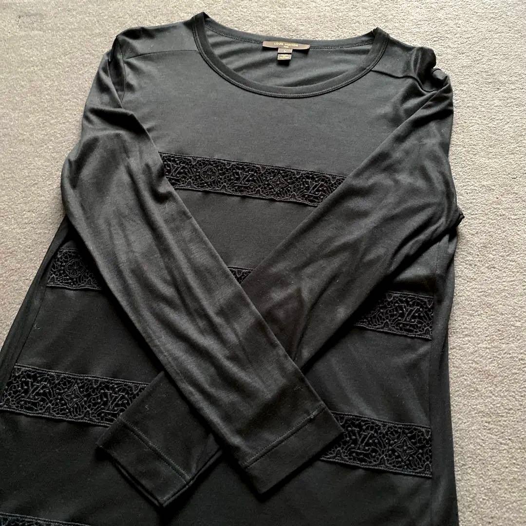 【試着のみ　極美品】シルク混　ルイヴィトンブラウスブラック　Ｌサイズ　黒　レア品