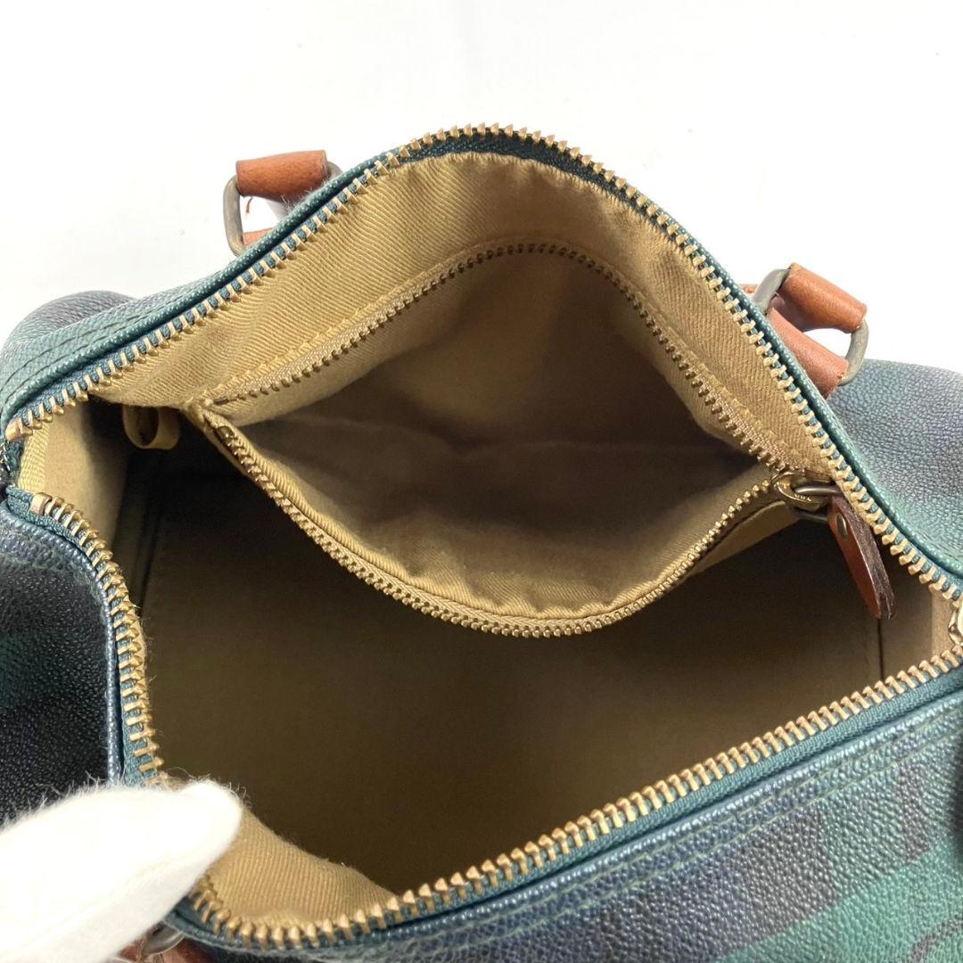 ロータス　ポロラルフローレン　ミニボストンバッグ　ロゴプレート　チェック