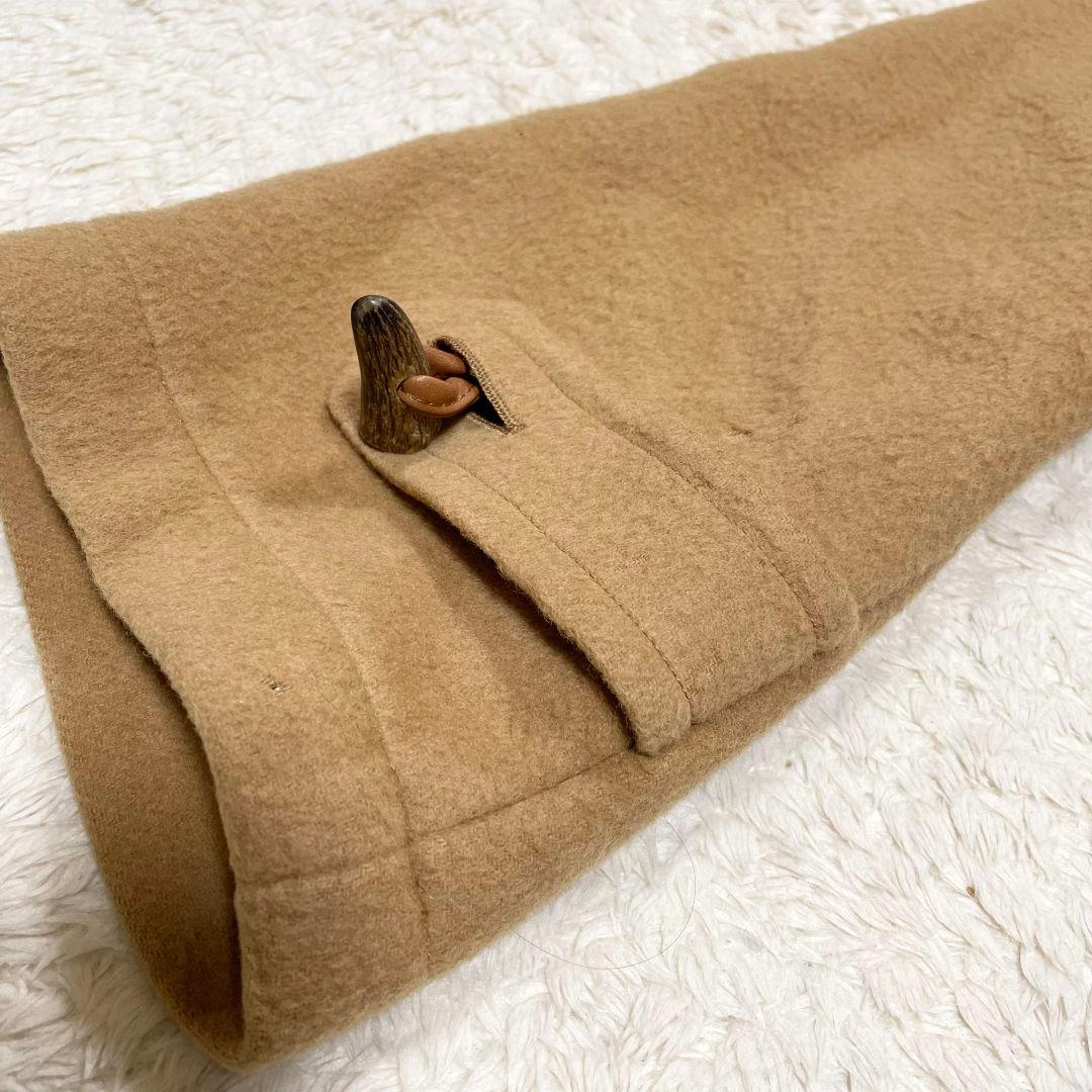バーバリー ダッフルコート ウールカシミヤ ノバチェック キャメル レザー