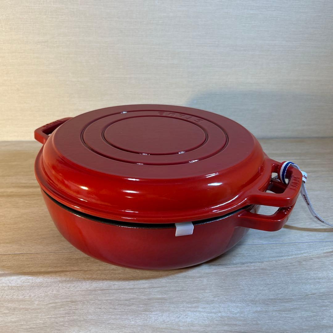 STAUB ストウブ　スキヤキ　グリルパン　26cm チェリー　鍋　両手鍋