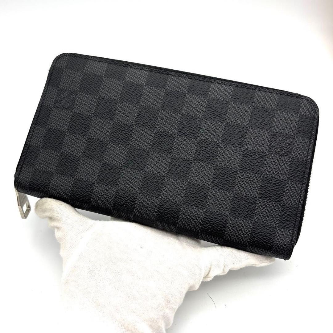 ルイヴィトン ダミエ グラフィット ジッピー オーガナイザー 長財布 ブラック