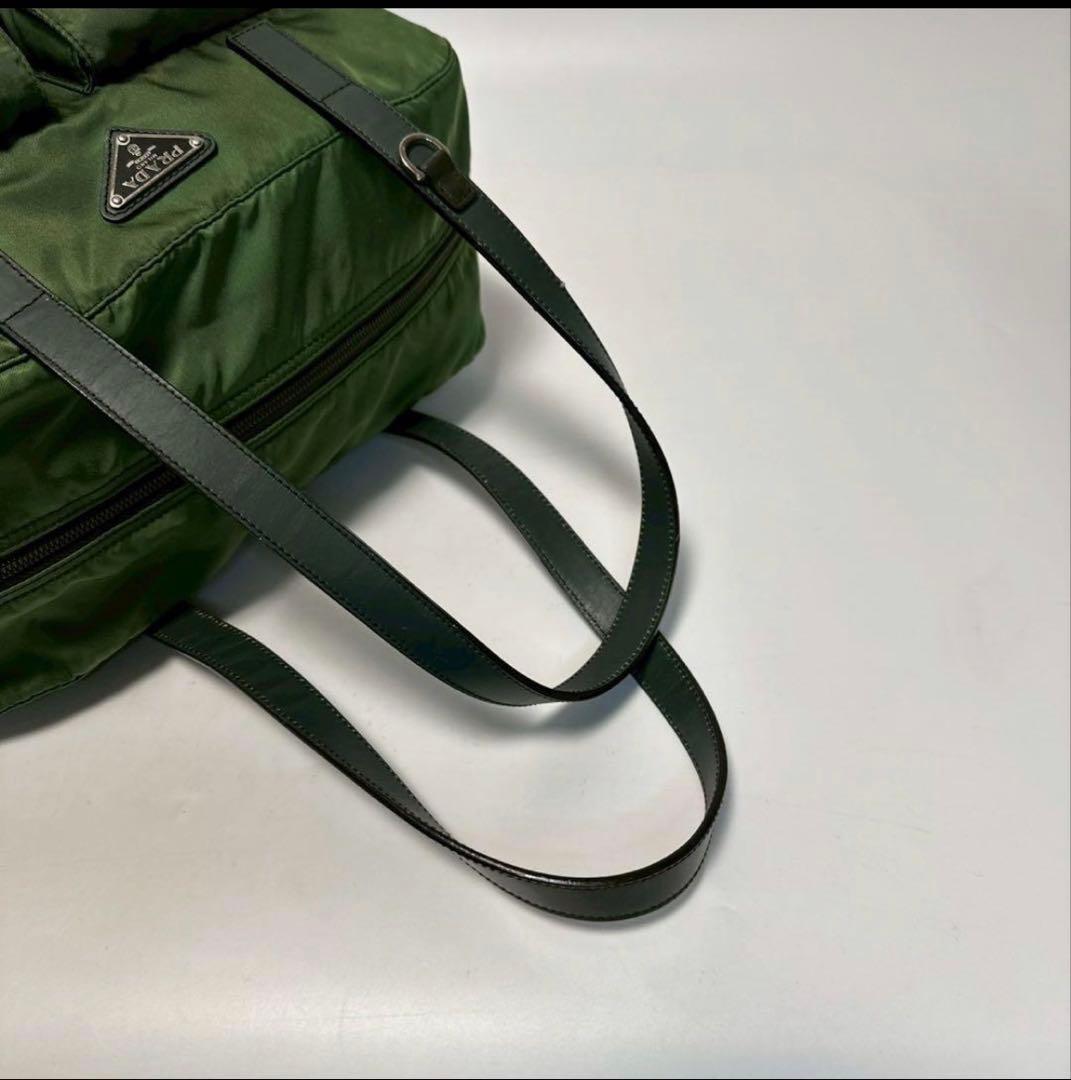 お*ょ様 【美品】プラダ　三角ロゴ　ナイロン　レザー　トートバッグ　ワンショルダ