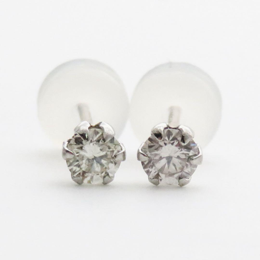 ミ*ル様 Pt900 天然ダイヤ 0.1ct×2 計0.22ct ピアス 新品