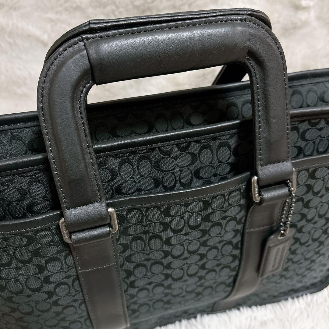 【美品】Couch ビジネスバッグ ブリーフケース キャンバス シグネチャー 黒
