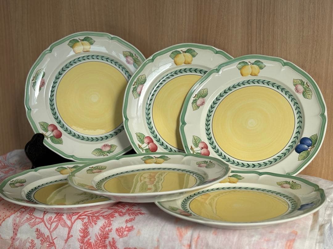 ビレロイ&ボッホフレンチガーデン26.5cmプレート6枚