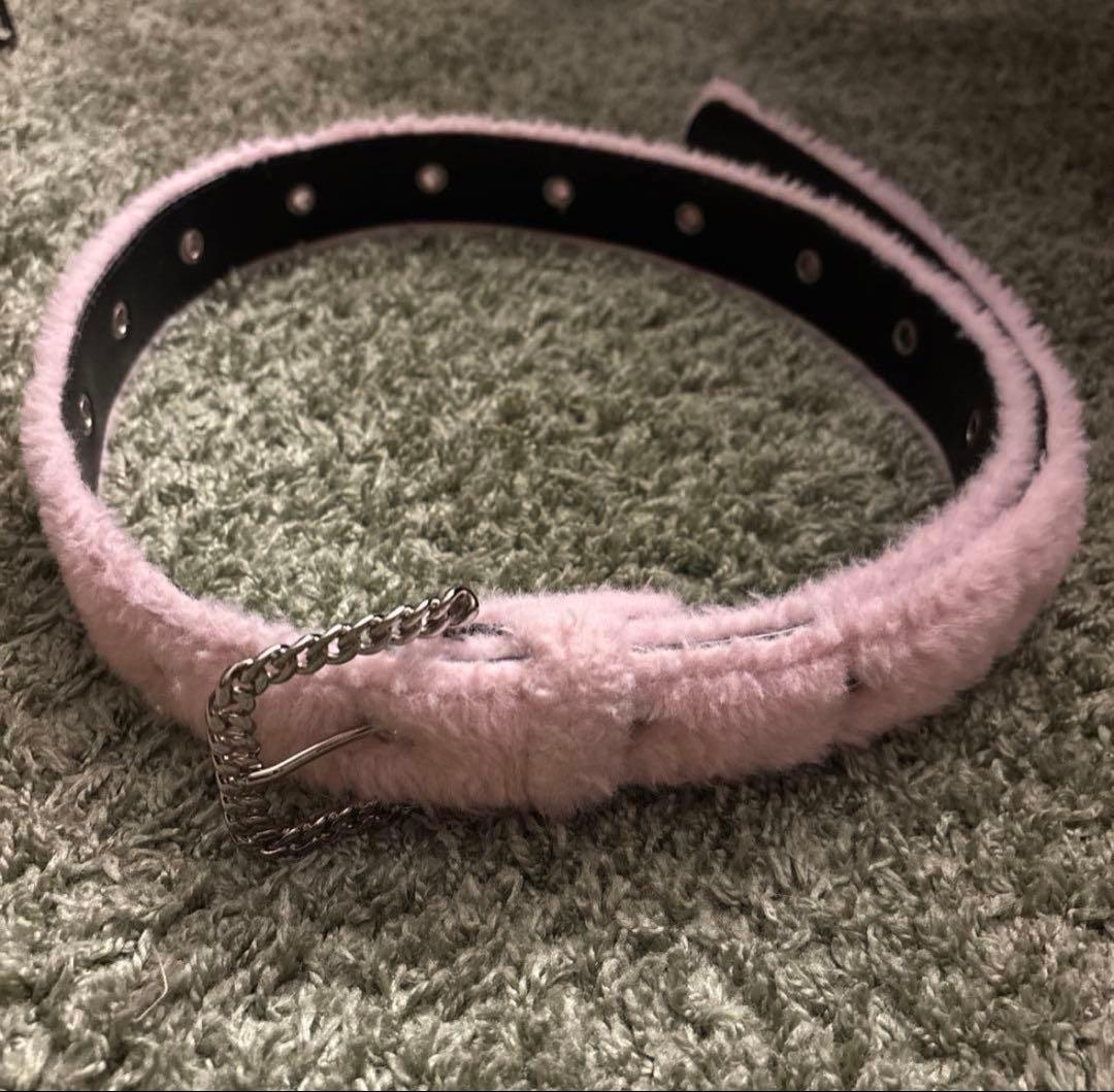 afb ファー ベルト ライトピンク Sサイズ