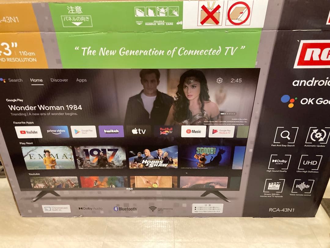RCA 4K チューナーレステレビ 43V型 RCA-43N1 美品