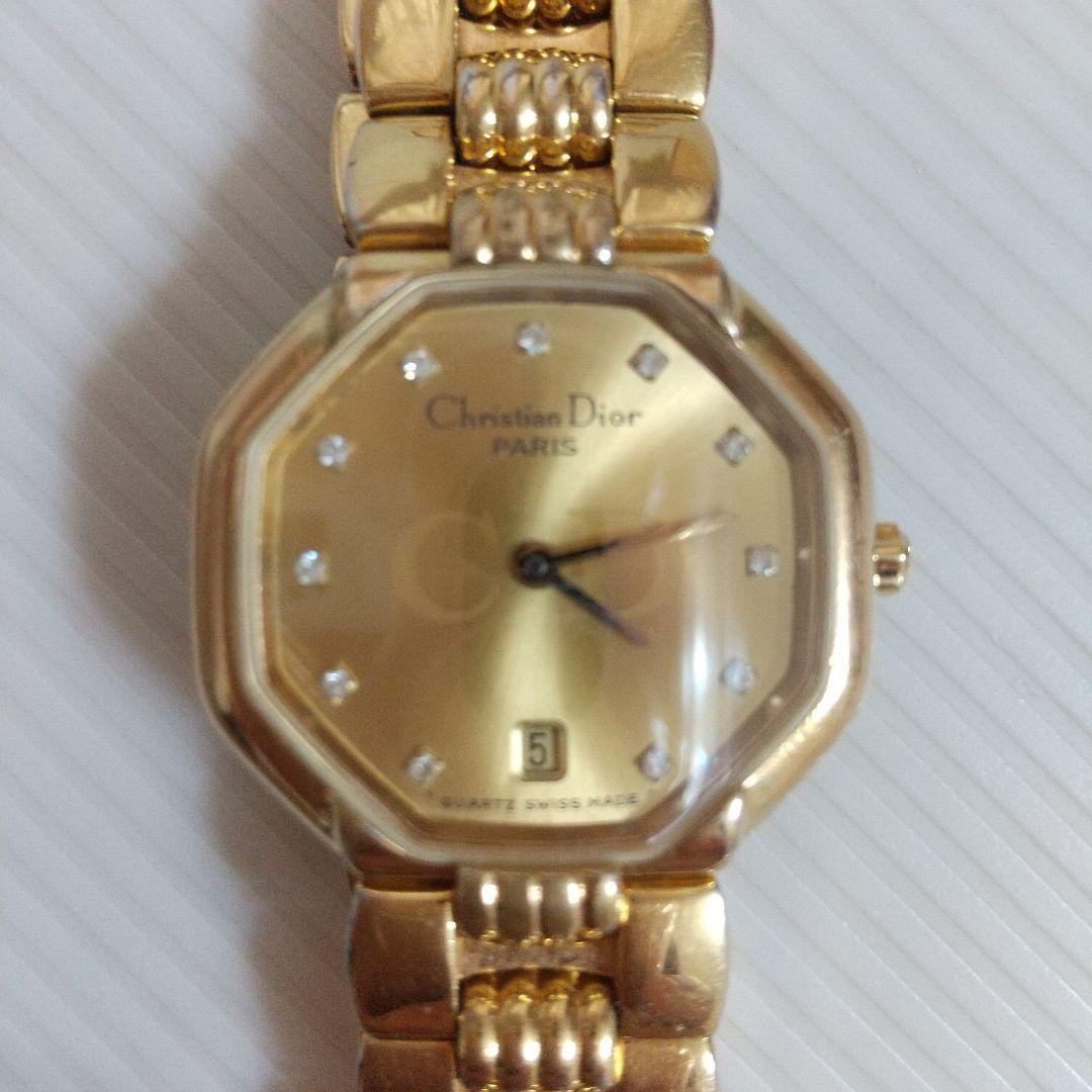 クリスチャンディオール レディース 腕時計 ダイヤモンド入り 正常稼働品