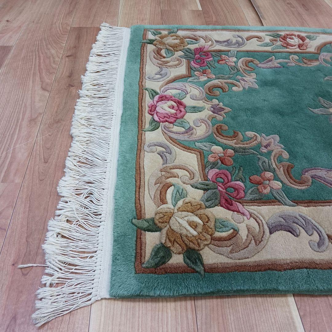 専用Y2690-3 高級中国段通 ウール100% ハンドカット 153×91㎝