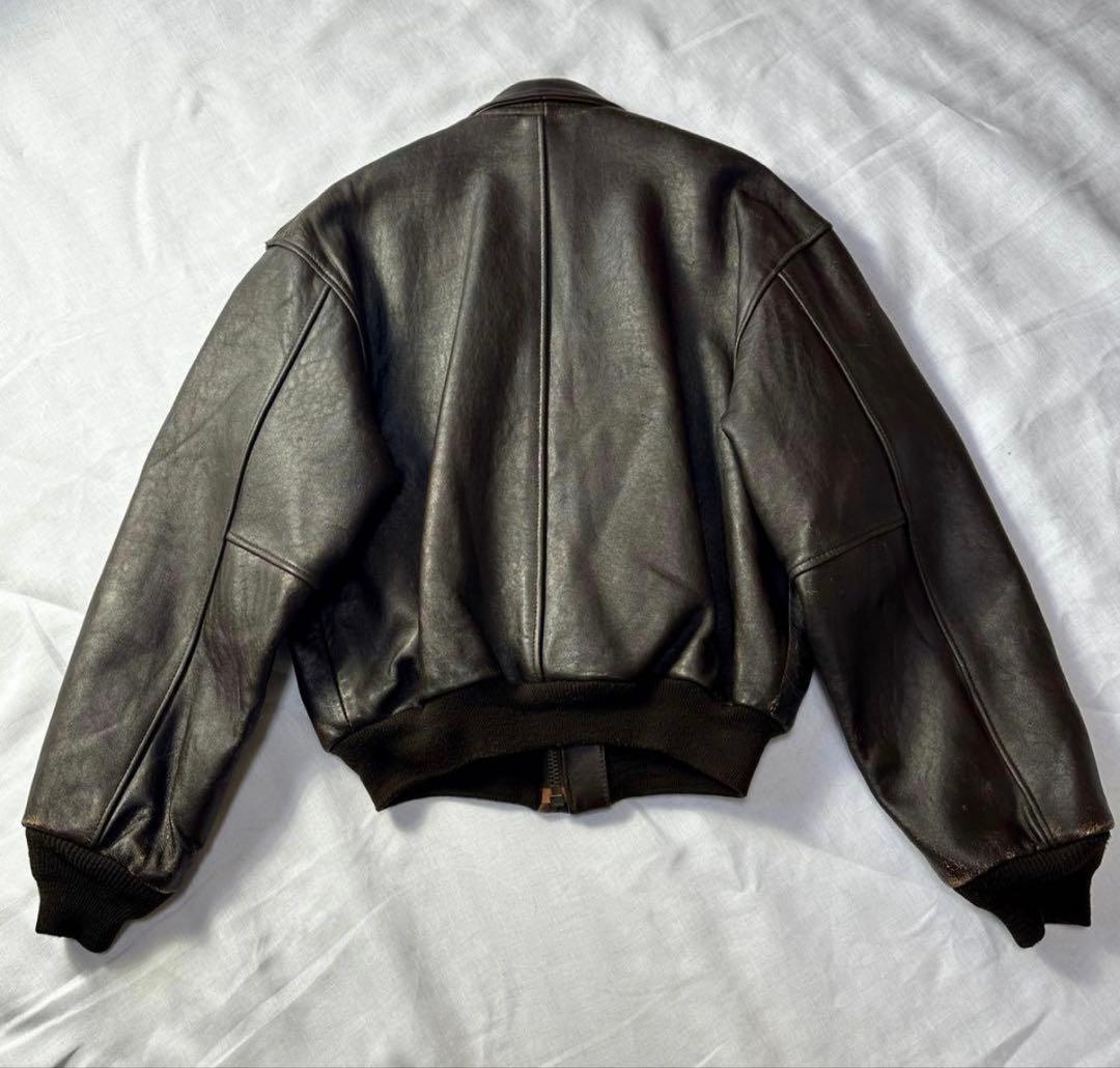【胸タグ】アヴィレックス A-2 フライト レザージャケット ダークブ