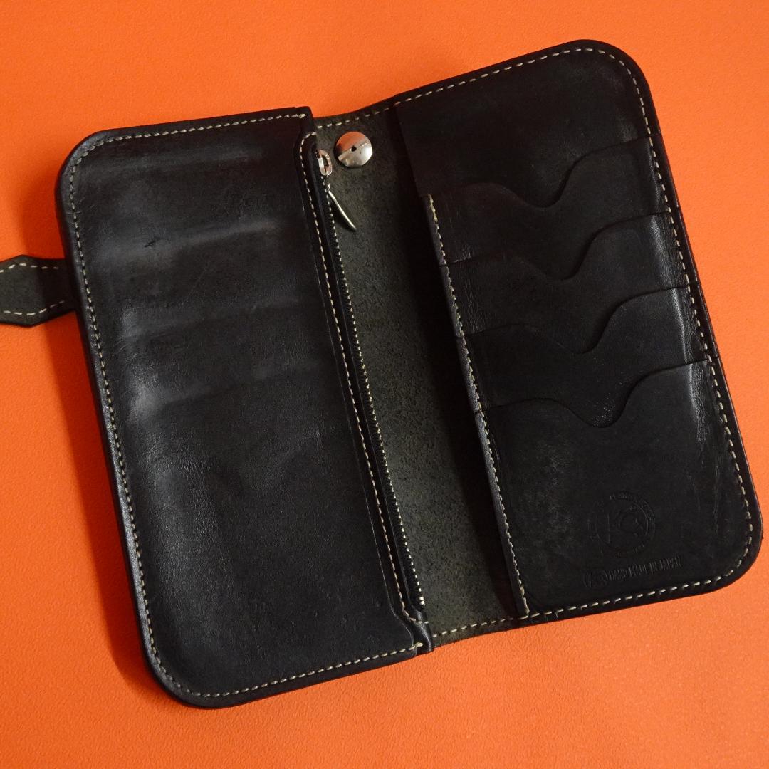 KC's レザーロングウォレット ブラック コンチョ 日本製