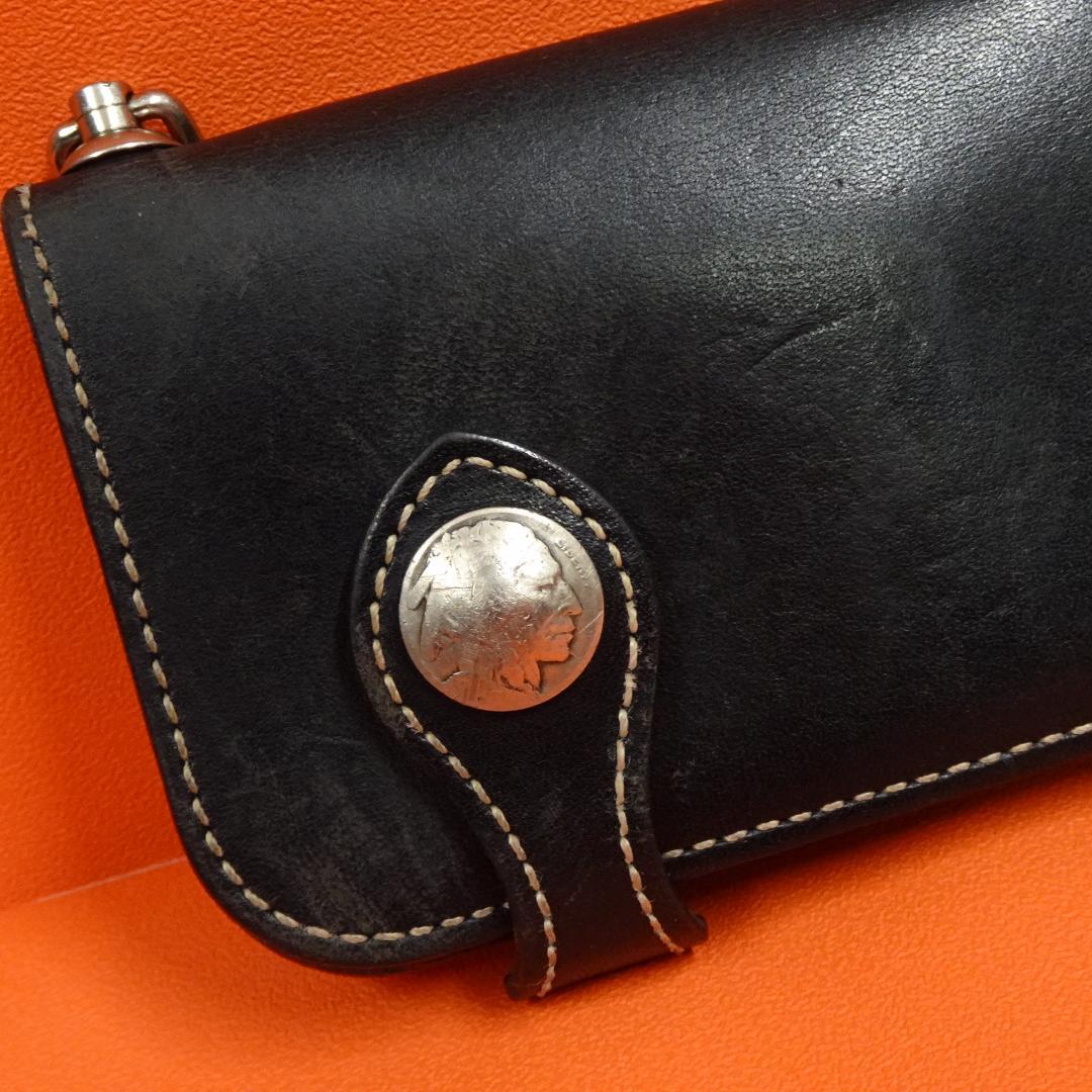 KC's レザーロングウォレット ブラック コンチョ 日本製