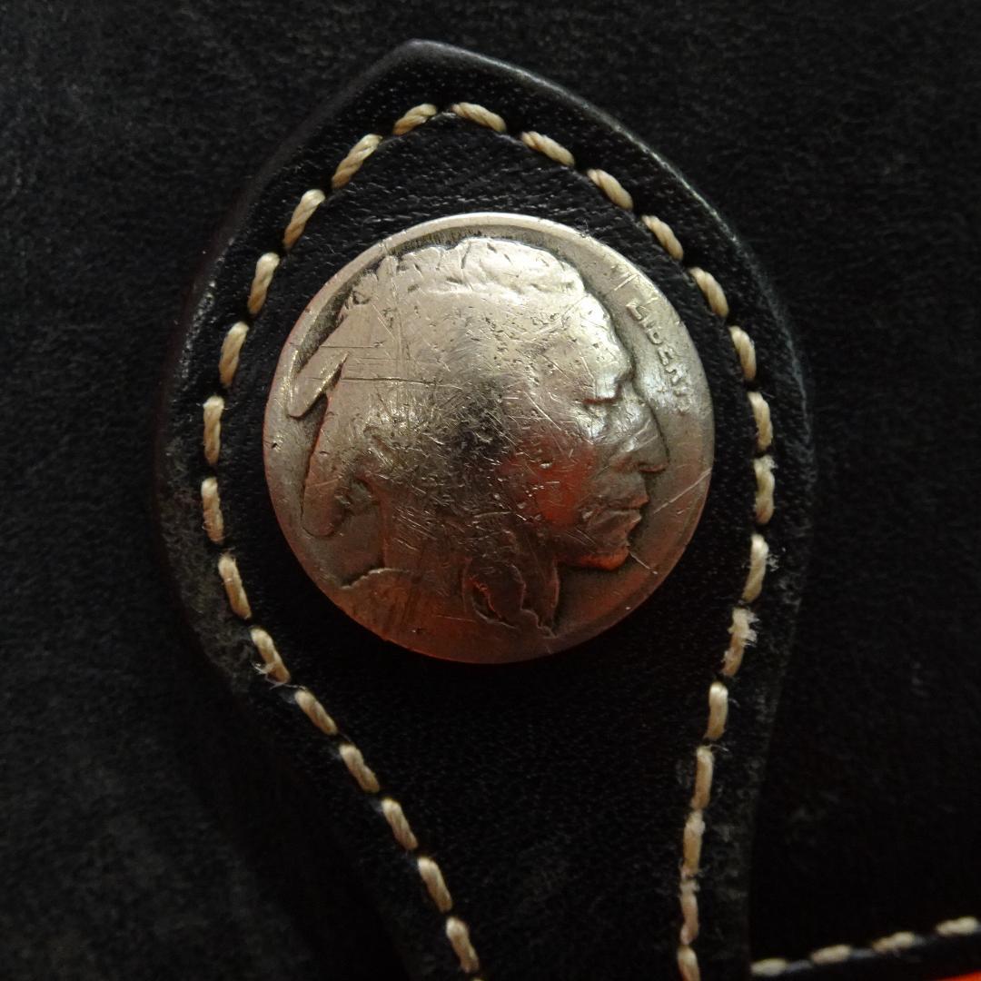 KC's レザーロングウォレット ブラック コンチョ 日本製