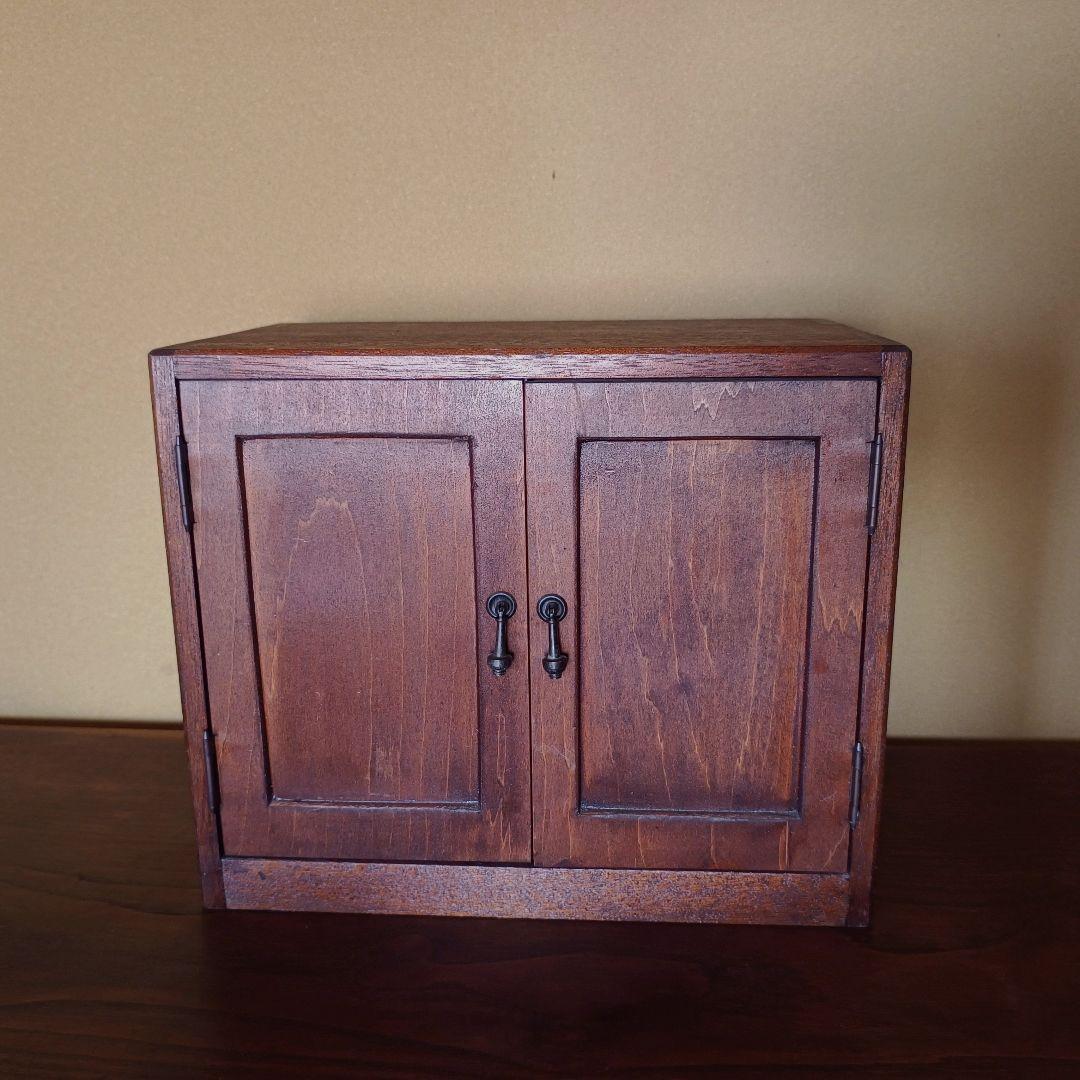 【ヴィンテージ】小さな 木製 キャビネット 本棚 ラック 棚 昭和レトロ