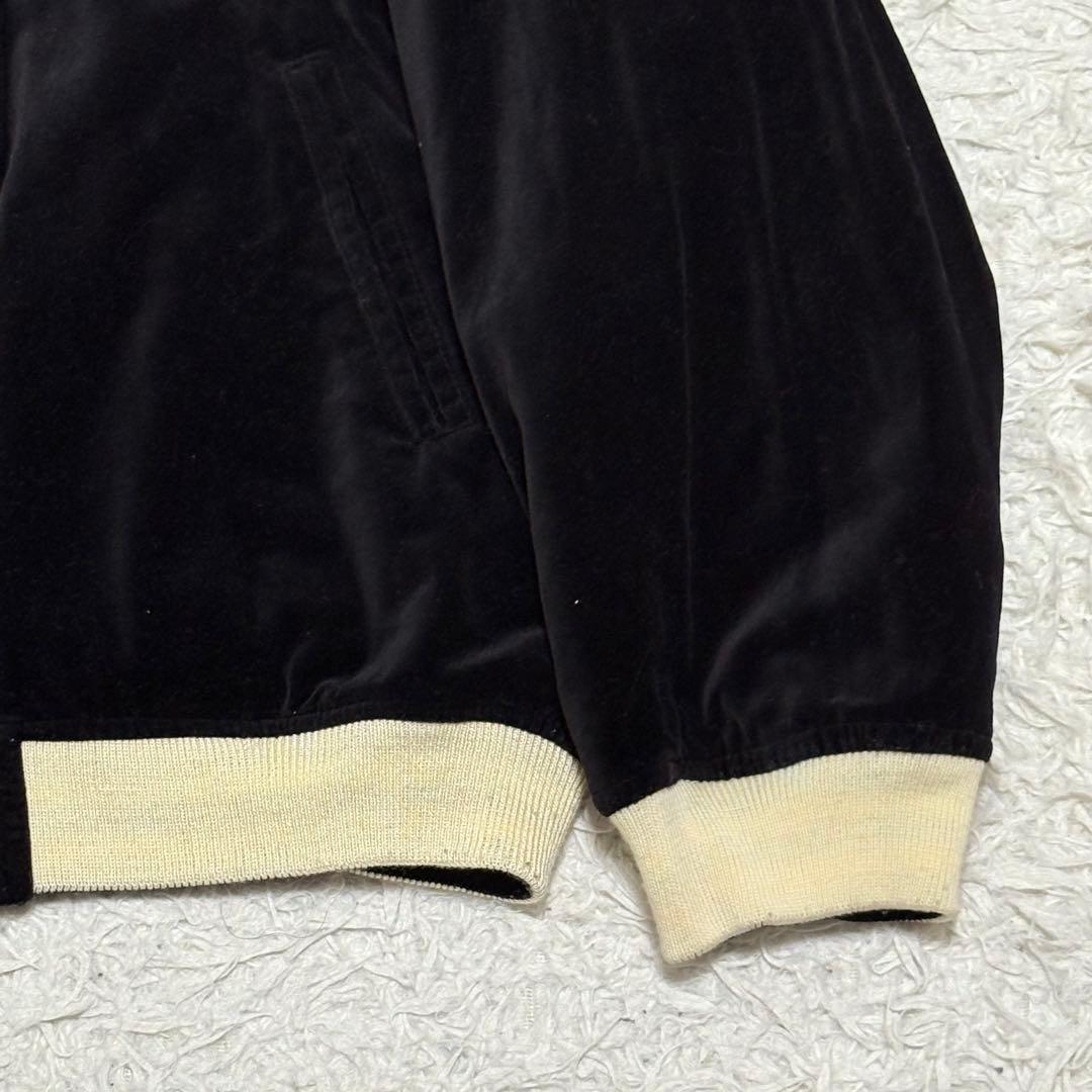 【美品】テッドマン リバーシブル スカジャン 別珍 ブラック タイガー 44.