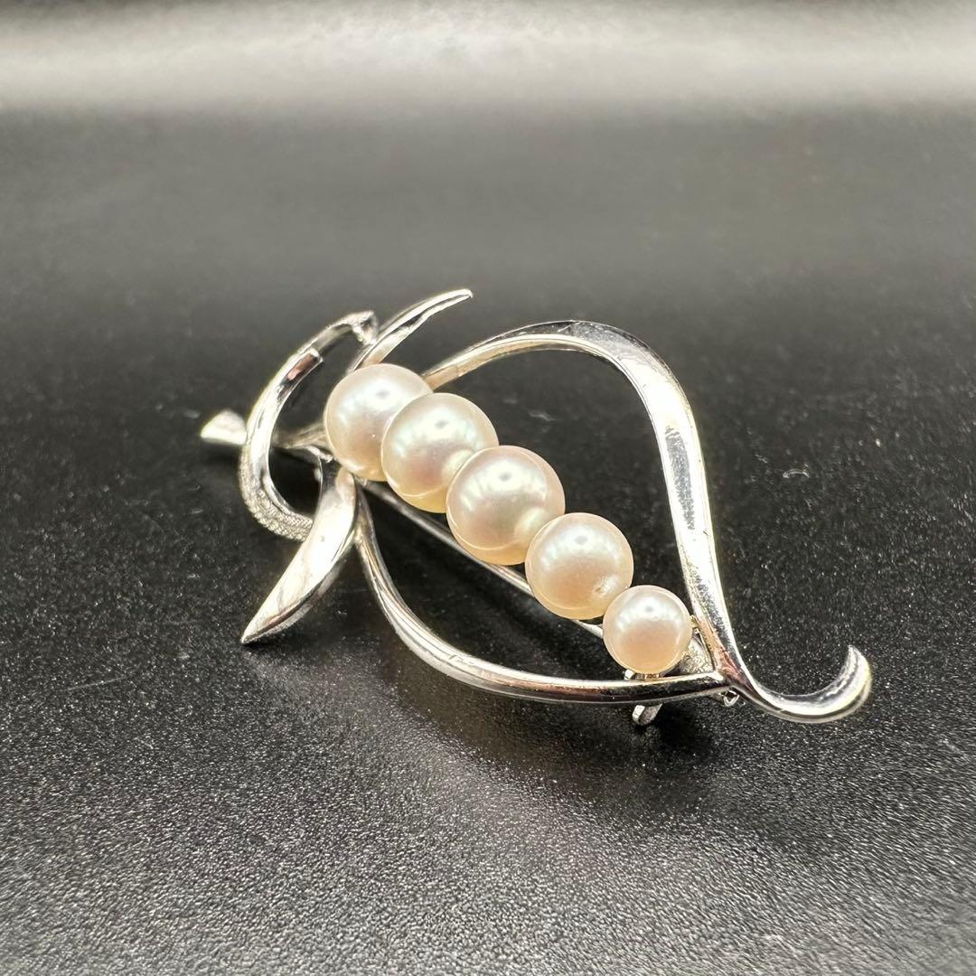 極美品✨　MIKIMOTO ミキモト　パール　ブローチ　ロゴ　刻印　1284