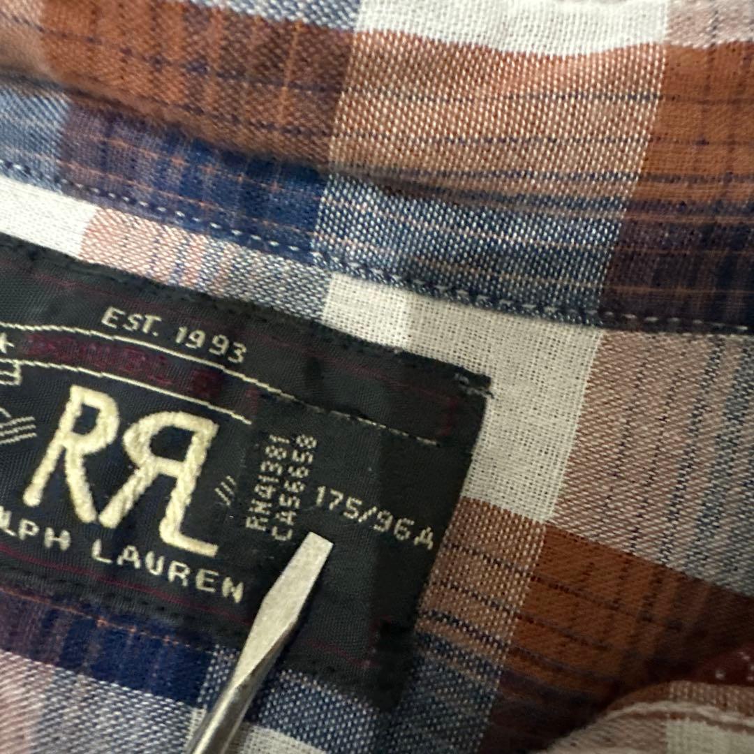 RRL チェック柄　ワークシャツ ポップオーバー ダブルフェイス メンズ