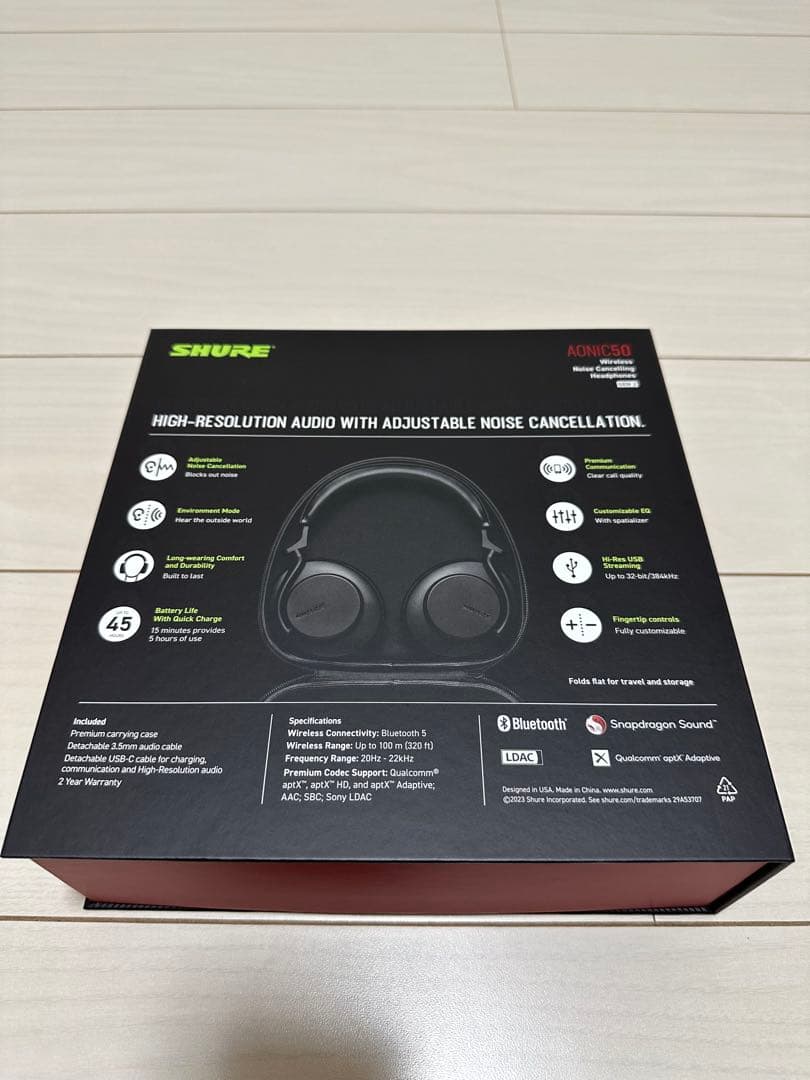 【極美品】SHURE AONIC50 GEN2 ワイヤレスヘッドホン◎ノイキャン