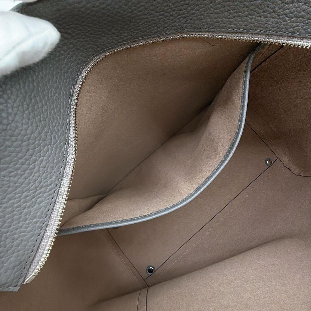 極美品【ユナイテッドアローズ】レザートートバッグ シボ革 大容量 zip仕様