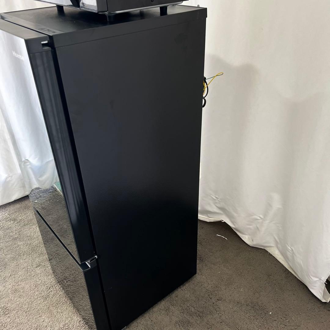 125⭕️冷蔵庫　レンジ　一人暮らし　家電セット　黒　小型　安い　中古　設置無料