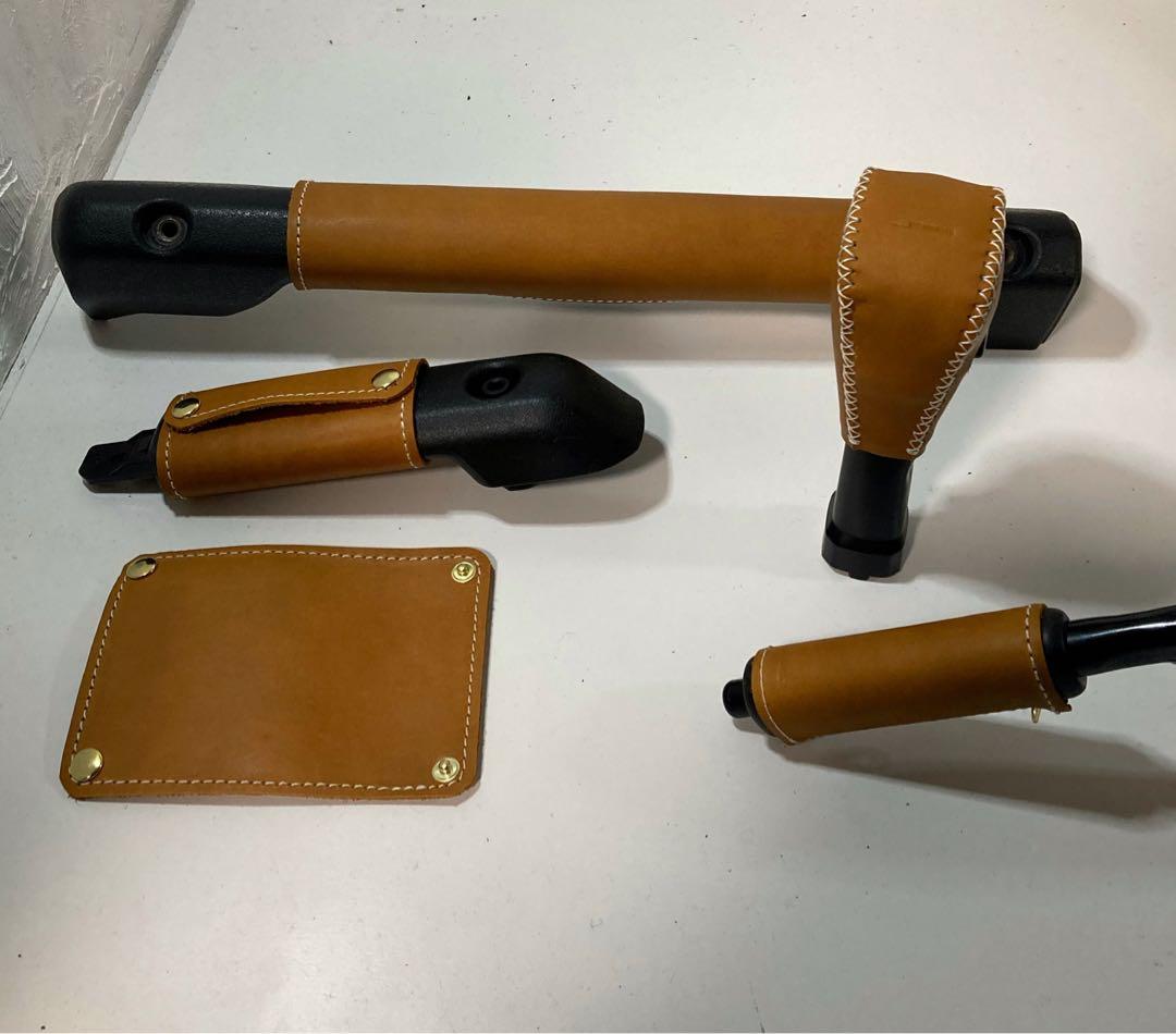 koto◇新型ジムニー4点セット◇キャメル、ステッチ白、刻印アルファベット